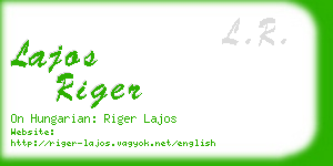 lajos riger business card